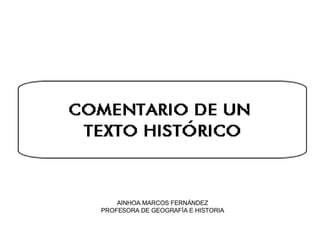 AINHOA MARCOS FERNÁNDEZ PROFESORA DE GEOGRAFÍA E HISTORIA 