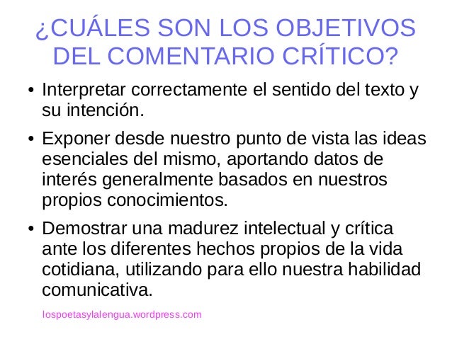 Comentario critico