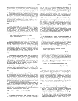 [SAÍAS 2879
serão abundantemente recompensadas. A maldição da terra (ver Gên. 3.17) será
revertida e, juntamente com ela, todas as demais maldições. Sempre haverá abun­
dância de chuvas e a quantidade certa de luz solar. A agricultura será abençoada
com provisões totalmente favoráveis. Haverá pastos ricos o ano inteiro, sem ne­
nhum período de seca e necessidade. Cf. este versículo com Deu. 28.1-14.
“A prosperidade física acompanhará a piedade nacional... As primeiras chu­
vas caíam depois do plantio da semente, em outubro ou novembro. As últimas
chuvas caíam na primavera, antes que o grão amadurecesse. Ambos os perío­
dos de chuva eram necessários para que houvesse boa colheita” (Fausset, in
loc.). Ver no Dicionário o artigo chamado Chuvas Anteriores e Posteriores. Mas,
quanto ao período do Reino de Deus, total providência divina é prometida. Nin­
guém sofrerá fome, nem homem nem animal. E isso também se aplica à fome e à
sede espiritual (Mat. 5.6).
30.24
Os bois e os jumentos que lavram a terra. A agricultura provê o necessário
para os animais, e os animais provêem o necessário para o homem. E tudo depen­
de da bondade de Deus, que provê condições próprias na natureza.. Deus cuida
dos animais por aquilo que eles valem (ver Jon. 4.11), e não meramente porque
eles servem ao homem. Certos animais eram usados para ajudar no trabalho
agrícola. E, por isso, mereciam todas as provisões que lhes eram dadas. Ademais,
essas provisões deveriam ser de primeira class'e, limpas e copiosas.
Doce provisão é um pão para os camelos; uma provisão
salgada como uma confecção.
(Provérbio árabe)
Somos informados, por pessoas que devem saber o que estão dizendo, que os
animais de fazenda realmente gostam desse tipo de alimento. A King James Version
diz provisão limpa-, mas a nossa versão portuguesa mostra-se correta na tradução:
com sal. Ervas alcalinas serviam de alimentos para os animais e eram misturadas
com um pouco de sal, para adquirir um pouco mais de gosto. Note o leitor que não
estamos falando sobre algum tipo de planta que os animais poderiam encontrar nos
campos, mas sobre o mais excelente grão padejado, próprio para ser consumido por
um rei. Até o humilde jumento, durante a era do Reino, será servido por esse tipo de
alimento, o que nos fala da plenitude que haverá naquela época futura.
30.25
Em todo monte alto... haverá ribeiros e correntes dáguas. Terminadas as bata­
lhas finais, que darão adeus à era antiga do mundo, com o resultante advento da Nova
Era, então a água (e tudo quanto ela simboliza) será abundante, correndo das colinas
para os vales, em beneficio de todos. Ver Apo. 16.16 e 19.17-21, vinculados aos capítu­
los 21 e 22 desse livro. ‘Tem prosseguimento aqui o quadro da época áurea. Os montes
e as colinas, tão freqüentemente secos e estéreis, fluirão como rios de águas grandes,
que proverão a irrigação dos vales. Isso seguir-se-á à grande matança dos ímpios... O
extremo do homem é a oportunidade do homem” (Ellicott, in loc).
Quando caírem as torres. Ou seja, as fortificações e as máquinas de guer­
ra dos ímpios. Talvez tenhamos aqui uma profecia sobre o Armagedom (ver Apo.
16.16). A era antiga terá de ser destruída, antes que a Nova Era possa chegar.
30.26
A luz da lua será como a do sol. A iluminação conferida pelos corpos lumino­
sos aumentará tanto que a luz emitida pela lua será como a do sol, ao passo que o
sol produzirá sete vezes mais luz do que a sua iluminação normal, tanto quanto
eram necessários sete dias para a terra produzir. Isso deve ser entendido metafori­
camente, com respeito à iluminação que banhará a terra inteira. Na luz há alegria,
pois ela simboliza glória divina. Isaías previu um mundo brilhantemente iluminado, e
essa visão, sem dúvida, foi como ver a luz como extremamente brilhante, e a luz do
sol tão brilhante que cada porção da terra será ofuscante.
Sete vezes mais fala da perfeição da felicidade. Banhados por essa luz, será
efetuada cura para todos os males morais e espirituais, pois a luz cura. Yahweh é
tanto Luz como é Cura. Os ofícios divinos estarão funcionando durante o milênio
inteiro. Alguns pensam estar em pauta as ministrações do evangelho por meio da
igreja, mas isso só pode ser uma aplicação, e não a interpretação da passagem,
pois o tema é Israel na época áurea do Reino de Deus.
A Tempestade da Ira de Yahweh Livrará Judá (30.27-33)
30.27
Eis que o nome do Senhor vem de longe, ardendo na sua ira. O vs. 25
diz que a inauguração da nova era só poderá ocorrer depois da obliteração da
antiga. Será mister a ira de Yahweh para que essa tarefa se complete. Ver no
Dicionário o verbete chamado Ira de Deus. O autor sagrado pode ter escrito da
perspectiva histórica da destruição do exército assírio, mas a aplicação parece
ser escatológica. Ver o vs. 31 quanto aos assírios. O oráculo original pode ter
sido, simplesmente, uma profecia contra a Assíria e os acontecimentos de 701 A.
C., quando os 185.000 soldados do exército inimigo foram destruídos em uma
única noite pelo Anjo do Senhor. Ver II Reis 19.35-37. Alguns intérpretes limitam
o oráculo a esse acontecimento, não vendo aqui nenhum significado escatológico.
O Nome do Senhor. Ver a respeito no Dicionário e em Sal. 31.3. O Nome
do Senhor representa os atributos e atos divinos, dependentes da natureza divi­
na. Yahweh, o Deus Eterno, é o significado do Nome de Deus neste trecho
bíblico. Ele virá como uma tremenda tempestade, mostrando Seu desprazer em
relação aos assírios. Ele incendeia as florestas e faz levantar uma fumaça espes­
sa. Seus lábios proferem julgamento e palavras plenas de chamas da indigna­
ção. Cf. com a tempestade da ira de Deus, em Sal. 18.7-15. A língua de Yahweh
(os julgamentos que Ele proferirá) será como uma chama imensa e devoradora.
Yahweh preparou para os assírios um inferno requeimante (vs. 33).
“Há uma flamejante magnificência na descrição do ataque de- Deus contra a
Assíria. O oráculo termina com um quadro lúgubre do inferno de fogo preparado para
o rei da Assíria, onde Deus espera para soprar os carvões que se transformam em
chamas cauterizadoras” (G. G. D. Kilpatrick, in loc). Cf. Juí. 5.4,5 e Êxo. 24.17.
30.28
A sua respiração é como a torrente que transborda e chega até ao
pescoço. Há outras metáforas que falam sobre o terror dos dias finais de nossa
era, a fim de inaugurar a nova era, conforme se vê nos três pontos seguintes:
1. Agora temos um dilúvio causado por um rio transbordante, que engolfa o inimigo
com pesadas chuvas ou neves que se dissolvem, e os vales ficam cheios porque
os rios não podem ser contidos em seus leitos. A Assíria atirou-se contra Judá
como se fosse um dilúvio, somente para encontrar o dilúvio de Yahweh.
2. Então a Assíria será coada na peneira de Deus, tal como faz um agricultor
para separar do cereal objetos inúteis. Cf. Amós 9.9 e Isa. 41.16.
Ele julgará as nações como se as estivesse peneirando
através da teta da destruição.
(NCV)
3. E então, da mesma maneira que um homem põe um freio na boca de um
cavalo para mantê-lo sob controle, assim Yahweh porá um freio na boca da
Assíria a fim de guiá-la por um caminho diferente, ou seja, afastá-la de Judá
para que não o destrua. Os poucos sobreviventes da matança provocada
pelo Anjo do Senhor correriam de volta à Assíria, em busca de segurança.
Ct. Isa. 37.29. Os inimigos de Judá recuariam sob o divino poder restringidor,
e seus planos cairiam em desgraça e destruição.
O freio de Zeus o obrigaria violentamente a fazer essas coisas.
(Ésquilo, Vinct. 691)
30.29
Um cântico haverá entre vós. Quando o exército assírio fosse forçado a
retirar-se, seria imensa a alegria dos israelitas, o que é comparado ao júbilo das
grandes festividades anuais judaicas: a páscoa, o Pentecoste e a festa dos
Tabernáculos. Haveria regozijo e grandes celebrações. Provavelmente está em
vista aqui a celebração da páscoa quando a intervenção divina livrasse Israel. O
povo judeu subiria ao monte do Senhor, Sião, onde se localizava o templo,
levando em sua companhia os instrumentos de música, para ajudar nas celebra­
ções jubilosas. Ali chegando, eles louvariam a Rocha de Israel (ver a respeito no
Dicionário). Yahweh era a fortaleza e a defesa dos judeus. Cf. II Sam. 23.3 e Apo.
14.1-4; 16.1-4. Quanto à Rocha, ver também Isa. 17.10 e Deu. 32.4.
30.30
O Senhor fará ouvir a sua voz majestosa. Outras Descrições do Julga­
mento Divino. Consideremos três pontos a respeito dessas descrições:
1. Será ouvida a voz iracunda de Yahweh, como se fosse um grande grito de
batalha, que encheria de terror o coração dos soldados assírios. Seria uma voz
majestosa como a do trovão. Cf. Isa. 30.30,31. O Targum fala sobre a voz
divina que ordenou ao Anjo destruir o exército assírio (ver II Reis 19.35-37).
2. Então o braço de Yahweh desferiria um golpe fatal, ferindo os assírios com uma
vara (vs. 31). Ver acerca do braço em Sal. 77.15; 89.10 e 98.1. Cf. mão (Sal.
81.14) e mão direita (Sal. 20.60). Essas figuras simbólicas falam dos instrumen­
tos divinos de julgamento e do poder e da autoridade do Senhor para julgar.
 