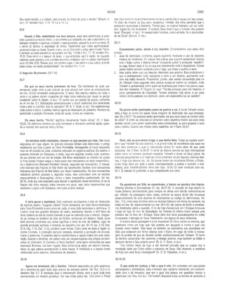 ISAÍAS 2885
Seu santo templo, e a cidade, pelo menos, foi cheia de juízo e retidão" (Ellicott, in
Ioc.). Cf. também Apo. 11.5; 15.1,2 e 19.1,2.
33.6
Haverá, ó Sião, estabilidade nos teus tempos. Israel será estabilizada, e outro
tanto sucederá ao mundo inteiro, e os poderes que realizarão isso são a abundância de
salvação (material e espiritual, proteção e espiritualidade), sabedoria e conhecimento. E
o temor do Senhor (a expressão do Antigo Testamento que indica espiritualidade)
governará todas as coisas. Quanto a isso, ver no Dicionário o artigo denominado Temor
e também as notas expositivas de sumário em Sal. 119.38 e Pro. 1.7. Cf. também Pro.
15.33. Esse temor é o tesouro de Israel, o que empresta valora nação. As riquezas
materiais serão grandes, mas o profeta encontra verdadeiro valor no caráter espiritual do
povo. Cf. Mat. 6.33: “Buscai, pois, em primeiro lugar, o seu reino e a sua justiça, e todas
estas coisas vos serão acrescentadas”. Ver também Pro. 1.1-4.
O Segundo Movimento (33.7-16)
33.7
Eis que os seus heróis pranteiam de fora. “Os habitantes de Judá que
pensavam poder obter a paz através de uma aliança (ver sobre os embaixadores
em Isa. 30.4,6) chorariam amargamente. O terror dos assírios estaria por toda a
parte e os judeus seriam Incapazes de viajar pelas estradas por causa do perigo
constante” (John S. Martin, in Ioc.). “O clamor era um pedido de auxílio, conforme
se vê em Isa. 5.7. Solicitações acompanhavam o choro cerimonial dos sacerdotes
entre o altar e o pórtico, fora do santuário” (R. B. Y. Scott, in Ioc). Da esplendorosa
visão sobre o futuro, o profeta retorna agora ao desespero do presente. Homens de
autoridade e posição choravam, atrás de ajuda, contra os invasores.
Os seus heróis. “Heróis” significa literalmente “como leões”. Cf. II Sam.
23.20. Os melhores homens de Judá tremeram e choraram pedindo ajuda, quan­
do a invasão dos assírios tomou forma.
33.8
As estradas estão desoladas, cessam os que passam por elas. Não havia
segurança em lugar algum. As grandes estradas tinham sido destruídas; o perigo
ocultava-se por toda a parte na Terra Prometida. Senaqueribe já havia saqueado
mais de 40 cidades de Judá, conforme informam os registros assirios. Ele aceitou o
suborno oferecido por Ezequias, e então, logo em seguida, invadiu Judá, quebran­
do sua aliança com um ato de traição. Ele tinha desprezado as cidades da Judéia
(a King James Version segue a maior parte dos manuscritos do texto massorético),
ou o testemunho (Revised Standard Version, seguindo um manuscrito). O manus­
crito hebraico dos Papiros do Mar Morto diz testemunho. Existem dois manuscritos
hebraicos dos Papiros do Mar Morto que dizem testemunhos. Há dois manuscritos
hebraicos (ambos parciais) e, algumas vezes, eles concordam com as versões
(especialmente a Septuaginta), contra o texto massorético padronizado. Ver Isa.
26.19, onde dou dois exemplos para discutir o significado desse fenômeno. O rei da
Assíria não tinha respeito pelos homens em geral, nem pelos testemunhos que
validaram o pacto com Ezequias, nem pela própria aliança.
33.9
A terra geme e desfalece. Este versículo acompanha a rota de destruição
do exército assírio. “Lugares nobres” foram nivelados, em total desconsideração
pela Terra Prometida e pelo povo de Judá. A terra toda lamentava e definhava. O
Líbano, local das grandes florestas de cedro, desfalecia; Sarom, a fértil faixa de
terra costeira ao sul do monteXarmelo e que se estendia para o interior, chegan­
do às colinas do território da tribo de Efraim, tornou-se um deserto; Basã, outra
fértil planície (conforme seu nome significa) a leste do mar da Galiléia, lugar de
grande produção agrícola e florestas de carvalho (ver Jer. 50.19; Isa. 2.13; Eze.
27.6; Miq. 7.14; Zac. 11.2), perderia suas folhas. Outro tanto se daria à região do
monte Carmelo. A produção agrícola cessaria, incluindo a produção de árvores,
frutos e azeitonas. O exército assírio transformava a região inteira em uma deso­
lação. Quanto a detalhes, ver sobre cada um desses lugares nos artigos conveni­
entes do Dicionário. O Carmelo, a “terra frutífera”, uma serra conhecida por suas
espessas florestas, era bem regado. Mas tornar-se-ia árido, um deserto imenso,
típico do que estava acontecendo à área inteira. A fertilidade e a beleza foram
obliteradas pelos assírios, fabricantes de desertos.
33.10
Agora me levantarei, diz o Senhor. Yahweh respondeu ao grito apaixona­
do e levantou-se para fazer algo acerca da ameaça assíria. Ver Sal. 12.5 e cf.
também Sal. 3.7. É retratada aqui a intervenção divina, sem a qual Judá teria
permanecido um deserto perpétuo. Ver nas notas sobre Isa. 13.6 como o Poder
dos céus controla os acontecimentos na terra, sendo Ele a causa real das coisas.
“A visão da miséria de Seu povo despertou Yahweh. Ele tinha permitido que o
adversário avançasse o bastante. Temos aqui, no original hebraico, um ‘eu’ enfá­
tico: ‘Agora Eu me levantarei’. O próprio Deus faria o que o homem não poderia
fazer” (Fausset, in ioc.). “A necessidade humana, como sempre, foi a oportunida­
de de Deus” (Ellicott, in Ioc.).
33.11
Concebestes palha, dareis à luz restolho. Consideremos aqui estes dois
pontos:
1. Judá foi objetivada (conforme alguns supõem) mediante o uso de estranha
mistura de metáforas. Os líderes dos judeus que queriam estabelecer aliança
com o Egito contra a Assiria tinham “concebido palha” e produzido “restolho”,
ou seja, tinham dado à luz ao que era inteiramente inútil e desprezível. Coisas
assim inúteis serviam somente para o fogo, que limpa e purifica a terra.
2. Mas outros vêem aqui um discurso destinado aos assírios. Eles produziriam o
que é perfeitamente inútil, reduzindo a terra a um deserto, queimando tudo
com seu hálito fervente. Finalmente, porém, eles seriam consumidos pela ira
de Yahweh. Essa segunda idéia parece ajustar-se melhor ao contexto, onde
Yahweh é apresentado como quem se levantava para intervir nos planos ousa­
dos dos invasores. O Targum diz aqui: “Tendes pensado para vós mesmos, ó
povo, pensamentos de iniqüidade. Tendes praticado más obras, e por esse
motivo minha palavra vos destruirá, como um redemoinho faz ao restolho”.
33.12
Os povos serão queimados como se queima a cal. A ira de Yahweh consu­
miria a fogo os povos em pauta. Duas imagens de destruição são aqui emprega­
das. Diz a NCV: “As pessoas serão queimadas até que seus ossos se tornem óxido
de cálcio”. E então as pessoas se tornariam como espinhos inúteis que para nada
servem, exceto para serem queimados como combustível, ou para preparar a terra
para o cultivo. Quanto aos ímpios como espinhos, ver II Sam. 23.6,7.
33.13
Ouvi, vós os que estais longe, o que tenho feito. Todas as nações ouviri­
am o que Yahweh fez aos assírios, e os povos terão de reconhecer que essa era
uma obra poderosa e que a intervenção divina foi muito além do que Judá
esperava. Ver II Reis 19.35-37. A sorte da Assíria serviria de lição internacional
sobre como os homens deveriam respeitar Yahweh e temer os Seus juízos. As
pessoas perguntariam a si mesmas como poderiam resistir àquelas chamas eter­
nas, o fogo que devora (vs. 14). Os povos teriam de reconhecer Elohim, o Poder,
como força ativa por toda a parte, recompensando a justiça e punindo o mal.
Aleluia, pois Yahweh-Elohim reina (ver Apo. 19.9)1 Cf. este versículo com Isa.
34.1.O oráculo foi proferido, e seu cumprimento era certo.
33.14
Os pecadores em Sião se assombram, o tremor se apodera dos ímpios.
Chamas Eternas e Devoradoras. Cf. Isa. 30.27-33. O conceito do fogo eterno no
hades (inferno) atormentando para sempre as almas sem dúvida desenvolveu-se
por reflexão de passagens como estas, embora na época ainda não houvesse
desenvolvimento de uma doutrina de recompensa ou castigo no além-túmulo. Ver
Dan. 12.2, onde essa doutrina entra na teologia hebraica em forma de semente. As
notas em Isa. 30, especialmente nos vss. 28 e 33, dão panos de fundo e comentá­
rios detalhados sobre a questão. O rio de fogo mencionado em I Enoque tornou-se
o lago do fogo do livro de Apocalipse. As chamas do inferno foram acesas pela
primeira vez no livro de I Enoque. Essa idéia dos livros pseudepígrafos foi então
incorporada à teologia do Novo Testamento, em alguns de seus versículos.
O ensino desta passagem é a ira inexorável de Deus contra os assírios, que
queimaria como um fogo que não poderia ser apagado e contra o qual não
haveria como resistir. Mas essa ira também se estenderia aos pecadores em
Sião que ansiavam por firmar aliança com o Egito, em lugar de ceder à mensa­
gem do profeta de que se deveria confiar exclusivamente em Yahweh. “O terror
do Senhor consumiria não somente o inimigo externo, mas também os infiéis e
desleais dentre o Seu próprio povo” (R. B. Y. Scott, in Ioc).
“Um inferno literal de fogo é um horrível conceito que se adapta mal à
revelação dada por Cristo sobre a natureza de Deus. Não obstante, a metáfora
de fogo tem uma força inescapável” (G. G. D. Kilpatrick, in Ioc).
33.15,16
O que anda em justiça, e fala o que é reto. Em contraste com pecadores
estrangeiros e domésticos, está o homem que caminha retamente, em conformi­
dade com a lei mosaica, que era o guia dos judeus em questões morais e
espirituais (ver Deu. 6.4 ss.). Tal homem despreza todas as formas de opressão e
 