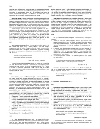 2896 ISAIAS
dência de todos os seres vivos. Temos aqui uma voz respondendo a outra que
clamava, um questionador, talvez indicando o próprio profeta, ansioso por co­
nhecimento. Ele perguntou qual deveria ser a sua mensagem: Que deveria ele
clamar? O questionador respondeu à voz divina que foi ouvida. Disse a voz:
Clama! Mas ele precisou pedir instruções sobre o que clamar.
Que hei de clamar? O profeta respondeu ao clamor divino e perguntou o que
deveria dizer. Temos dois manuscritos hebraicos parciais entre a coletânea dos
Papiros do Mar Morto. Algumas vezes, um ou outro concorda com os manuscritos
dos Papiros do Mar Morto e discorda do texto massorético padronizado. Quanto à
importância desse fenômeno diante dos estudos textuais, ver as notas expositivas
em Isa. 26.19, onde ilustro e comento. Ver no Dicionário os artigos chamados Mar
Morto, Manuscritos (Rolos) doe Massora (Massorah); Texto Massorético.
O que se segue agora, no texto deste versfculo, e por todo o vs. 8, é a
mensagem que se esperava que o profeta clamasse. Começamos por uma
declaração clássica da fragilidade e temporalidade das coisas vivas, em contras­
te com a imutabilidade da Palavra de Deus. Toda a carne é como a "erva" (ver
Jó 14.2; Sal. 90.5; 102.11; 103.15; Tia. 1.10; I Ped. 1.24). A carne tem uma
beleza que se assemelha à da flor dos campos, que logo murcha quando o sol a
deixa estorricada. As referências que ofereço cobrem essa metáfora. Ver tam­
bém Isa. 28.4; I Ped. 1.24,25, que cita diretamente este texto de Isafas.
40.7
Seca-se a erva, e caem as flores. Continua aqui a metáfora da erva e da
flor. O tórrido vento oriental secava a erva e as flores, e esse vento quente é
comparado ao hálito do Senhor. O sopro de Deus dá vida às coisas vivas (ver
Gên. 2.7) e também retira a vida desses mesmos seres. As pessoas são a erva
que aparece na metáfora, e os indivfduos nâo sâo mais fortes do que a erva. Cf.
Sal. 103.15,16.
Tal como são as gerações das flores,
Assim são as gerações dos homens.
(uma sfmile homérica freqüente)
"O vento oriental ressecador daqueles pafses era enviado por Yahweh (ver
Jon. 4.8). Mas o Espfrito de Yahweh é que envia Seu sopro sobre o homem
orgulhoso mas frágil, conforme Ele fez com Senaqueribe (ver Isa. 37.7)" (Fausset,
in loc). Joâo 3.8 compara as operações do Espfrito Santo ao vento. "Ás excelên­
cias externas dos homens, suas vantagens externas, perecem defronte o hálito
de Deus" (John GUI, in loc).
40.8
Seca-se a erva, e cai a sua flor. A Septuaginta e os manuscritos hebraicos
dos Papiros do Mar Morto têm uma versão mais curta dos vss. 7-8. "Seca-se a
erva, e cai a sua flor, mas a palavra de nosso Deus permanece eternamente".
Entretanto, foi feita uma correção para que este versfculo entrasse em harmonia
com o texto massorético. Algumas vezes, a Septuaginta concorda com os ma­
nuscritos hebraicos dos Papiros do Mar Morto, contra o texto massorético padro­
nizado; e, em menor escala, o mesmo acontece com outras versões. Ver os
comentários sobre o vs. 6 deste capitulo, segundo parágrafo, quanto a esse
fenômeno e seu significado para a critica textual. Ver também Isa. 26.19, onde
abordo detalhes sobre a questão.
A erva e a flor se ressecam juntamente (tal como acontece aos homens, a
quem tipificam), mas o que é firme e imutável é a Palavra de Deus. A Palavra de
Deus permanecerá para sempre. Consideremos os pontos seguintes:
1. Está em vista a palavra profética que seria cumprida.
2. O profeta nâo estava oferecendo uma declaração geral acerca do cânon das
Escrituras, o que estaria fora de propósito neste ponto.
3. A palavra que revela a vontade de Deus é apresentada sob a forma de
profecia e sob outras formas: Primariamente, a palavra profética que revela
a vontade de Deus, mas inclui todas as manifestações de Seu ser (ver Sal,
119.41,65,89; Joâo 1.1).
4. A Palavra de Deus, o Cristo encarnado, nâo está em vista nesta simples
declaração.
5. Nâo está em vista o evangelho cristão.
Terceira Estrofe: Eis o Vosso Deus (40.9-10)
40.9
Tu, ó Sião, que anuncias boas-novas, sobe a um monte alto! Jerusalém
atua agora como porta-voz da restauração, proclamando a mensagem a toda a
naçâo de Judá, o Novo Israel que seria estabelecido após o retomo do exílio.
Esta afirmativa provavelmente tem por intuito incluir a restauração dos fins dos
tempos, para Israel. Elohim, o Poder, chegou ao Seu templo, em Jerusalém. Ele
veio para governar e abençoar. Todo o Israel "verá" o Senhor e se beneficiará de
Sua presença. A mensagem seria proclamada das colinas altas de Jerusalém,
para que todo o povo de Judá a pudesse ouvir e compreender. Os vss. 10 ss. dâo
detalhes específicos sobre a mensagem proferida do alto lugar.
Boas-novas. Na Septuaginta (Antigo Testamento vertido para o grego), temos
a expressão "boas-novas" usando a mesma palavra grega consagrada nas páginas
do Novo Testamento para falar da proclamação do evangelho (euangelidzesthai),
bem como do próprio evangelho (euangeliorí). Esta é a primeira ocorTência do
vocábulo no Antigo Testamento. Ellicott (in loc.) nota esse fato com emoção, e a sua
emoção mostra-se contagiosa. "Eis que teu Deus, especialmente em Sua segunda
vinda (ver Zac. 12.10; 14.5)" (Fausset, inloc)."... o qual virá em grandeza celestial,
contudo com uma atitude compassiva (Eze. 34). Ver também Atos 10.36; Rom.
10.15; Apo. 10.7,12. Jerusalém é usada em lugar de Judá mais de 30 vezes nos
capftulos 40-45" (OxfordAnnotated Bible, comentando sobre o vs. 9).
40.10
Eis que o Senhor Deus virá com poder. Consideremos aqui os três pontos
seguintes:
1. Elohim virá com poder, a fim de julgar e abençoar. Deus nâo fará coisa
alguma frouxamentèjjnem irá só até metade do caminho. Seu nome significa
Poder. Note o leitõrque temos o nome composto Yahweh-Elohim, o Deus
Eterno e Todo-podereso. Por meio de Seu poder, Ele eternizará o que é
temporal.
2. O braço de Deus será estendido tanto para julgar como para abençoar. Ver
Sal. 77.15; 89.10 e 98.1, quanto a essa metáfora, e também Isa. 32.2; 48.14;
51.5,9; 52.10 e 53.1. Ver sobre máo (Sal. 81.14) e máo direita (Sal. 20.6).
Portanto, em linguagem antropomórfica, temos sfmbolos do poder de Deus
para realizar os Seus desejos.
3. Sua recompensa estará com Ele, e Ele realmente galardoará todos aqueles
que Nele confiam.
Eis que venho sem demora e comigo está o galardão que
tenho para retribuirá cada um segundo as suas obras.
(Apocalipse 22.12)
Os obreiros fiéis nâo perderão o seu salário (ver Lev. 19.13; Deu. 24.15). Cf.
Isa. 62.11. Houve grandes beneffcios na volta da Babilônia. Haverá grandes
bênçãos próprias do Reino de Deus.
Ele trará recompensas para o Seu povo; Ele trará o pagamen­
to deles com Ele.
(NCV)
O Conquistador Também é Pastor (40.11)
40.11
Como pastor apascentará o seu rebanho. Yahweh-Elohim é Pastor. O bem
que Ele traz para galardoar os Seus servos (vs. 10) é agora descrito como o
cuidado de um pastor por suas ovelhas. Considere o leitor estes pontos:
1. Eles serâo alimentados, isto é, terâo todas as coisas necessárias para a vida
material e espiritual.
2. Eles serâo recolhidos da Babilônia e restitufdos à própria terra; também
serâo recolhidos das nações do mundo e estabelecidos na era do Reino
como cabeça das nações da terra (ver Isa. 24.23).
3. Eles serâo ternamente carregados como pessoas preciosas, no seio do Pas­
tor, protegidos de todo o dano, e liderados em todas as coisas. Ele os acom­
panhará.
4. Eles serâo conduzidos como ovelhas, as quais sempre seguem o pastor. Cf.
Miq. 2.12; Jer. 31.10; Eze. 34.11 ss.; Sal. 23; 78.52 e 80.1. "Yahweh levará
Seus exilados de volta à pátria deles, tal como um pastor conduz suas ove­
lhas" (James Muilenburg, in loc).
Ele é o pastor de todos os homens. Não há mal em seu
coração. Embora seus rebanhos sejam pequenos, Elepassa o
dia cuidando deles.
(Admoestação de Ipu-wer)
A interpretação messiânica deste versfculo nos relembra de Joâo 10. Mas
está em foco a era do Reino, para além da aplicação histórica aos exilados que
retornariam da Babilônia.
 