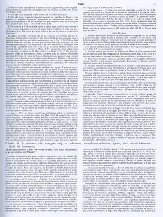 37
TIAGO
de Tiago, é que é mencionado o «reino».
·...aos que am am ...· Trata-se da mesma expressão usada em Tia. 1:12.
Aquele que suporta a tentaçào ou provação, receberá a «coroa da vida».
(Ver as notas expositivas sobre esse tema, naquele lugar). Nào há qualquer
diferença essencial entre a expressào «coroa da vida» e a expressào ·reino»,
no presente versiculo. A m bas as expressões falam sobre a riqueza da
salvaçào (ver as notas a respeito em Heb. 2:3). Deus raramente pode ser
amado diretamente, através da contemplação da alma, porquanto poucos
homens sào capazes disso. Porém, todos podemos amar indiretamente a
Deus. amando a outros homens. (O trecho de Mat. 25:31 ss. ilustra esse
tipo de amor).
A Lei Do Amor
1. Embora as religiões diviijam em muitos pontos dogmáticos, no tocante
a certo principio, todas dizem a mesma coisa: «Vivei a lei do amor·. Os
próprios grandes místicos informam-nos de que esse grande princípio é
certo, e que nenhuma iluminação nos poderá mostrar caminho mais seguro:
«A maior coisa que se pode aprender na vida é amar e ser amado!»
2. O amor é comprovação da espiritualidade, e se origina na regeneração
(ver I Joâo 4:7 e suas respectivas notas).
3. O amor medra por cultivo do Espirito dc Deus, é uma virtude moral
que ele implanta cm nós, regando-a e cultivando-a (ver Gál. 5:22). Esse é o
solo no qual todas as demais virtudes lançam raízes e se desenvolvem.
4. Sem esse princípio, todas as grandes obras e realizações espirituais
seriam inúteis, e até mesmo pretenciosas. Examinar 0 décimo terceiro
capítulo inteiro de I Coríntios.
5. O amor consiste dc desejarmos para os outros o que desejamos para
nós mesmos, aplicando nossa inteligência c envidando esforços para que
assim seja. Ora, amar ao próximo é am ar a Deus (ver Mat. 25:35 e ss.).
O autor sagrado dissera tudo isso, c agora passa a mostrar que os ricos da
sociedade sào os opressores dos crentes: isso 0 autor faz para demonstrar
m elhor a sua idéia que a perseguiçào aos pobres é um a depravação
espiritual, e que a exaltação aos ricos faz parte dessa perversào.
·Então, olhando ele para os seus discípulos, disse-lhes: Bem-aventurados
vós. os pobres, porque vosso é o reino dc Deus· (Luc. 6:20). ♦Para eles (os
pobres) o caminho c mais próximo c menos acidentado do que para os ricos,
contanto que cum pram as E scrituras. (C om parar com M at. 6:3)».
(Punchard, in ioc.).
A diatribe. Tiago emprega constantemente o estilo retórico grego da
diatribe. Isso é comentado na introduçào. secçào V, intitulada «Tipo
Literário*. Uma de suas características é a severa linguagem com que o
orador ou escritor chama à atençào dos seus ouvintes. Portanto, é como se
Tiago estivesse dizendo: *Escutai... dai atençào: nào permiti que vossos
processos mentais vos furtem da verdade de que vos falo!»
··Nào devemos entender mal a Tiago. Ele não diz e nem subentende que
aos pobres foi prometida a salvação por motivo dc sua pobreza, ou que tal
pobreza é meritória em qualquer sentido. Nào e esse o caso, do mesmo
modo que nào é pecado a riqueza do rico. Mas ate onde Deus declarou sua
preferência, fê-lo pelos pobres, e não pelos ricos. Os pobres sofrem menores
tentações, e se prestam m ais por viver segundo a vontade de Deus,
conquistando as bênçãos reservadas para aqueles que amam ao Senhor. Sua
dependência dc Deus, quanto aos meios de vida, é algo de que o pobre
nunca se esquece, sendo-lhe poupado o perigo de confiar nas riquezas, que
é um ardil terrível para os ricos. Os pobres mais facilmente mostram as
virtudes que fazem um homem parecer-se com Cristo, passando por menor
número de ocasiões que levam o indivíduo a separar-se dele, o que é fatal.
Porém, oportunidades não sào virtudes, e pobreza nào é salvaçào. Não
obstante, para os crentes, os pobres devem ser objetos de referência, e não
de desprezo». (Plummer, in loc.).
κ α τ α δ υ ν α σ τ ί ύ ο υ σ ι ν υ μ ώ ν , κ α ι α ύ το * ΐ λ κ ο υ σ ι ν
viúvas e os órfãos. Em Josefo. Antiq. 12,30, a palavra é usada para indicar a
exploração e opressào contra quem quer que seja. Em Plut. Is. et Os. 41,
pág. 367D. o termo é usado para indicar a opressão da parte dos maus
espíritos. Em Dg. 10:5, indica o governo tirânico do diabo sobre os homens.
Originalmente, a palavra nào tinha necessariamente um sentido negativo,
mas significa apenas «exercer autoridade*. Porém, o poder deixado nas
mãos dc homens gananciosos logo se transforma em opressào: e é isso que
está cm foco no texto presente.
«...vos arrastam para tribunais...» Essa c uma das instâncias da opressão
exercida pelos ricos. Talvez, com direito legal, mas com atitude desprezível c
sem paciência, exigiam seu dinheiro: e, sc porventura nào o recebessem,
punham os ofensores na prisão c lhes confiscavam as propriedades, ò u com
freqüência, m esmo sem quaisquer direitos legais, mas através da
manipulação dc poder político, que o dinheiro lhes conferia, furtavam
propriedades c perseguiam seus concidadãos menos afortunados.
Isso pode ser confrontado com a queixa dc Jesus contra os fariseus, aos
quais o Senhor acusou dc «roubar as casas das viúvas·, o que faziam
apossando-se ilegalmente de suas heranças e propriedades. (Ver Mat.
23:14). Provavelm ente este versículo não tem em m ente qualquer
perseguiçào de natureza religiosa, embora, algumas vezes, isso fosse o
m otivo por detrás da opressão financeira. A ntes, os ricos sào aqui.
retratados como quem cobra violentamente salários, dívidas, aluguéis, etc.
*...tribunais...· No grego é *kriterion·, que significa exatamente isso.
«tribunal». Os ricos sc escudam na legalidade, com freqüência segundo a
letra da lei; mas desconhecem totalmente a atitude de amor. que os levaria a
serem pacientes. Devido à sua ganância, tornam-se calejados em sua mente,
e consciência. Arruinam o pobre sem pestanejar, ou o lançam na prisào. o
que. para os primeiros, é algo sem importância, contanto que aumentem
3. Possuir fé em abundância é possuir desde o presente grande riqueza.
Esse pensamento pode ser comparado com os trechos de Efé. 2:4; I Cor.
1:5; ΓTim. 5:18.
4. Eles são ricos naquela esfera onde a fé é o bem principal.
5. Eles sào ricos, quando julgados segundo os padrões de Deus. e nào
segundo os padrões humanos, porquanto as verdadeiras riquezas sào
adquiridas mediante a fé. (Comparar esse pensamento com os trechos de
Luc. 12:21; I Cor. ■1:5; I Tim. 6:18 e Efé. 2:4).
6. Certamente a fé é encarada como 0 poder que confere aos homens o
·reino» e suas riquezas eternas. O equivalente rabínico é «rico na lei*,
porquanto a lei era vista por eles como a fonte de todo o verdadeiro
bem-estar.
Passagens paulinas similares sào as que damos nos pontos abaixo: 1.
Quanto ao chamamento dos pobres por parte dc Deus, em contraste com 0
exíguo número de ricos e de nobre nascimento, ver I Cor. 1:26-28. Esse fato
deveria fazer-nos deixar de nos gloriarm os .em nós m esm os, ou nas
vantagens terrenas que são temporais, e não nas verdadeiras vantagens (ver
I Cor. 1:29 ,com parar com Tia. 1:10.11). 2. Há uma herança futura que
tornará os pobres em ricos(ver Rom. 8:17; consultar essa idéia m ais
diretam ente, no Serm ão da M ontanha, em M at. 5:3). 3. Os pobres,
portanto, serão os verdadeiros ricos, contanto que se tornem discípulos
genuínos de Cristo. O povo de Deus é chamado para possuir uma *mente
celestial·, isto é. dando sempre valor ao mundo eterno. De fato. a fé consiste
na dedicação à dimensão eterna da existência. (Ver as notas expositivas em
Hcb. 11:1). Devemo-nos deixar controlar por esse principio. As realidades
invisíveis são as realidades vitais e permanentes.
Conseqüências sociais das atitudes errôneas na igreja. E patente que o
avanço do comunismo, em nossos dias, nào se deve a seu valor inerente,
porquanto ordinariamente impõe um sistema econômico deficiente. Quanto
maior for a dose de capitalism o injetado no com unism o, m elhor este
funcionará. O avanço do comunismo se deve às desigualdades e injustiças
patentes que ainda restam na ordem social dos demais sistemas. As pessoas
se agarram em qualquer coisa que lhes prometa a modificação na situação
opressora. E que tem feito a igreja cristã para modificar essas desigualdades
e essa opressão econômica? Tiago mostra-nos que a igreja cristà bem pode
ser culpada de estar encorajando e promovendo essas coisas. Esse tipo de
atitude tem feito florescer movimentos políticos maus. A igreja cristã,
corrupta por si mesma, repleta de pessoas que sào impelidas por maus
motivos e pelo egoísmo, dificilmente poderá refrear este mundo, que abraça
um sistema ímpio, porque ela nào apresenta uma opção genuína.
*...amados irm ãos...· (Ver Tia. 1:16 quanto a notas expositivas a esse
respeito). Essa expressão assinala um apelo direto à fraternidade cristà para
que melhore suas ações morais, e, ao mesmo tempo, serve de transição para
matéria nova. para um outro tema. Assim também se nota em Tia. 1:19;
2:1,14; 3:1 e5:7. Na qualidade dc irmàoscm Cristo, os crcntcs devem tratar
os crentes pobres como tais.
«...reino...· (Ver as notas expositivas completas sobre o conceito do
·reino de Deus· ou «reino dos céus*, em Mat. 3:2). O conceito do reino é
muito complexo, indicando o «reino político e terreno do Messias·, ou ·o
governo do Espírito no íntimo», ou *a doutrina cristã em geral», ou «a igreja
ã face da terra», representando princípios divinos, a vida eterna, •0 reino
celestial» e várias outras coisas. No texto presente, a expressão indica a vida
e 0 bem-estar próprios das esferas celestiais, o reino espiritual de Deus. E
expressào equivalente à ·vida eterna· e seus benefícios, a participação na
vida e na herança de Cristo (ver Rom. 8:17,29,30), incluindo a glorificaçào.
Alguns intérpretes pensam que devemos interpretar essa expressão em seu
sentido judaico, isto é, o reino de Deus à face da terra. Outros opinam que
está em foco o sentido milenar do reino, 0 futuro reino de Cristo na terra.
Mas tais idéias nào se adaptam bem aqui. Somente aqui, em toda a epístola
(> ύμ€1ς &€ Ύ)τιμάσατ€ το ν π τω χ ό ν , ο ύχ οί πλούσ ιοι
υμάς eíç κ ρ ιτή ρ ια ;
2:4: Μ·ι vós d»10nra*tes ο pofcrt. Porvonturo nào tào e t rico* 0« 0* ·*‫*ף‬ oprimam ·
ot 9«« vos arrastam 001 tribunais?
Aos ricos é demonstrada uma acolhida respeitosa, mas os pobres sào
ignorados e hum ilhados. No entan to , as classes ab astad as sào as que
oprimem socialmente os crentes. Esse é o segundo argumento do autor
sagrado. No quinlo versículo deste capítulo demonstrou ele que os crcntcs
pobres sào os verdadeiros ricos do futuro, porquanto rcccbcm o favor c as
bênçãos dc Deus. Por conseguinte, os pobres tam bém deveriam scr
favorecidos pelos crentes, pois. de outro modo. estarão usando dc um senso
dc valores diferente daquele que Deus usa. O utrossim . os pobres sào
elementos inofensivos c pacíficos da socicdadc, ao passo que os ricos
oprimem os outros, devido ao poder que cxcrccm c à sua ganância.
*...m enosprezastes o po b re... · Com o? 1. Favorecendo aos ricos c
negligenciando aos pobres. 2. Usando de discriminaçõcs injustas contra os
pobres, devido ao que estes últimos sào humilhados na própria igreja cristà.
3. ·Desprezar» é um a tradução possível do term o grego aqui usado.
‫׳‬Menosprezeis os pobres porque lhes faltam riquezas materiais, ao que dais
excessiva importância·. Pode-se notar o mesmo caso em I Cor. 11:22.
Quando da Ceia do Senhor, os crentes abastados efetuavam grandes
banquetes, com abundância de vinho. A lguns deles chegavam a
embriagar-se. Entremcntes, os pobres se sentavam por ah. passando fome.
Por causa dc tal abuso. Paulo recomendou que sc descontinuasse a refeição,
nessa cerimônia, observando-se apenas a participação no pào e no vinho.
«...os ricos que vos oprimem...* Isso envolve os ricos da socicdadc cm
geral, e nào os crentes ricos, naturalmente. O termo grego aqui usado c
<katadunasteuo·, que significa «explorar», «dominar», ·oprimir». Na
Septuaginta, a palavra e usada para indicar os ultrages contra os pobres, as
 