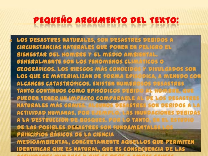 Comentario desastres naturales