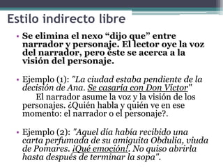 EL DIÁLOGO Estilo directo.		- Estilo directo libre. Estilo indirecto. 		- Estilo indirecto libre. 