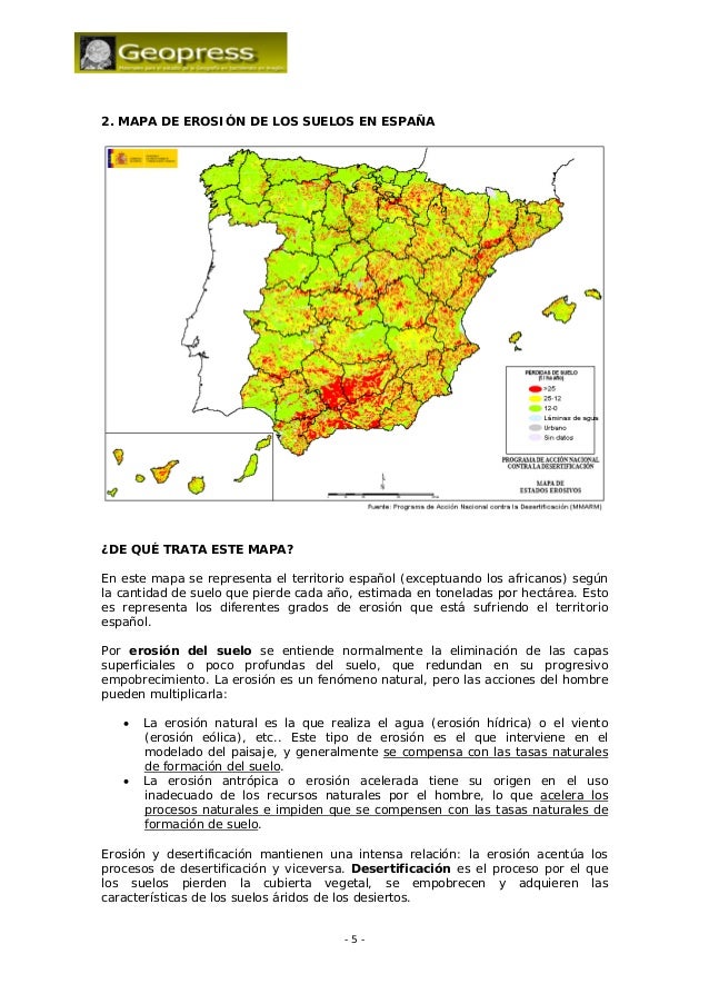Erosión Y Desertificación En España