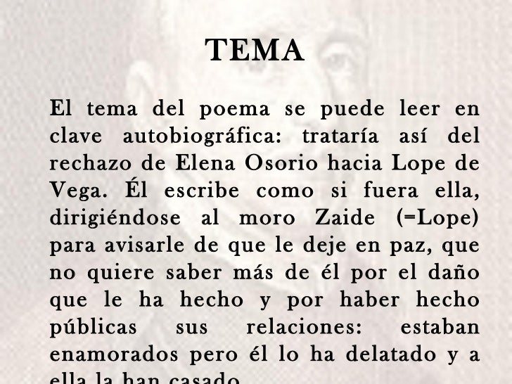 Lope Mira, zaide, que te aviso...