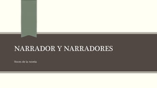 NARRADOR Y NARRADORES 
Voces de la novela 
 