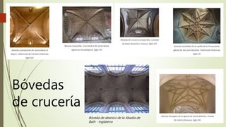 Bóvedas
de crucería
Bóveda de abanico de la Abadía de
Bath - Inglaterra
 
