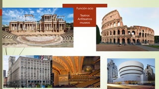 Función ocio
Teatros
Anfiteatros
museos
 