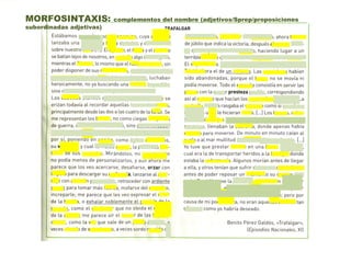 MORFOSINTAXIS: complementos del nombre (adjetivos/Sprep/proposiciones
subordinadas adjetivas)