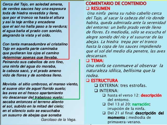 Comentario tres octavas reales de la égloga iii de garcilaso