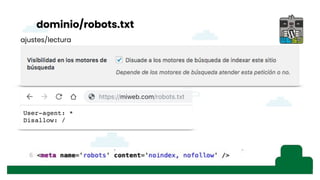 dominio/robots.txt
ajustes/lectura
 