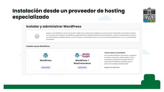 Instalación desde un proveedor de hosting
especializado
 