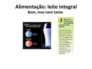 Alimentação: leite integralBom, mas nem tanto