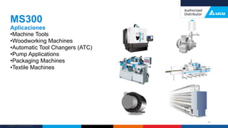 Delta Confidential
•Machine Tools
•Woodworking Machines
•Automatic Tool Changers (ATC)
•Pump Applications
•Packaging Machines
•Textile Machines
MS300
Aplicaciones
25
 