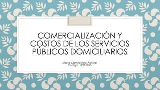 COMERCIALIZACIÓN Y
COSTOS DE LOS SERVICIOS
PÚBLICOS DOMICILIARIOS
María Camila Roa Aguilar
Código: 12201015
 