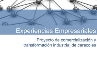 Experiencias Empresariales 
Proyecto de comercialización y 
transformación industrial de caracoles 
Desarrollo de Planes de Cooperación Empresarial en el Sector Agroalimentario 
en la Provincia de Córdoba 
 