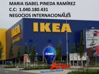 MARIA ISABEL PINEDA RAMÍREZ
C.C: 1.040.180.431
NEGOCIOS INTERNACIONALES
 