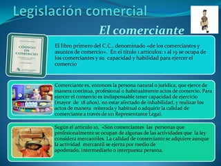 Legislación comercialEl comerciante