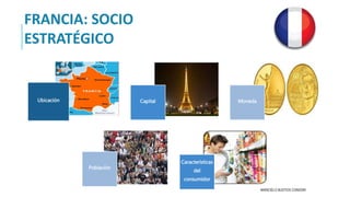 Ubicación Capital Moneda
Población
Características
del
consumidor
FRANCIA: SOCIO
ESTRATÉGICO
MARICIELO BUSTIOS CONDORI
 