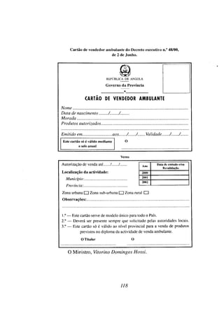 Comercio ambulante em Angola