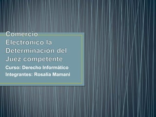 Curso: Derecho Informático
Integrantes: Rosalía Mamani

 