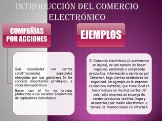 INTRODUCCIÓN DEL COMERCIO ELECTRÓNICO
