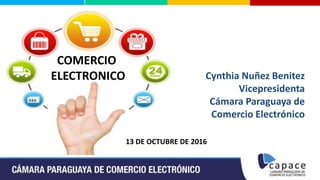 Cynthia Nuñez Benitez
Vicepresidenta
Cámara Paraguaya de
Comercio Electrónico
COMERCIO
ELECTRONICO
13 DE OCTUBRE DE 2016
 