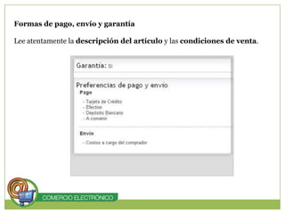 Formas de pago, envío y garantíaLee atentamente la descripción del artículo y las condiciones de venta. 