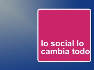 lo social lo
cambia todo
 
