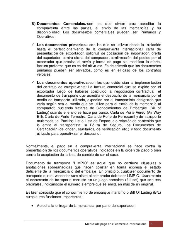 Comercio medios de pago