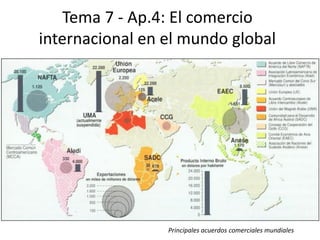 Tema 7 - Ap.4: El comercio
internacional en el mundo global
Principales acuerdos comerciales mundiales
 