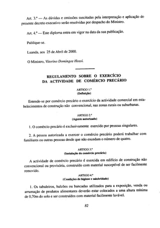 Comercio precário em Angola