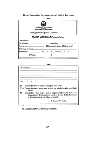 Comercio precário em Angola