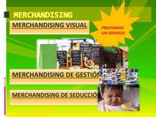 MERCHANDISING VISUAL PRESTAMOS
UN SERVICIO
MERCHANDISING DE GESTIÓN
MERCHANDISING DE SEDUCCIÓN
 