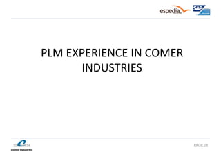 PLM EXPERIENCE IN COMER INDUSTRIES 
15/10/2014 
PAGE 28  