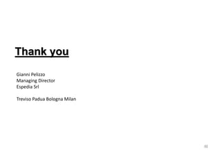 46 
Thank you 
Gianni Pelizzo 
Managing Director 
Espedia Srl 
Treviso Padua Bologna Milan 