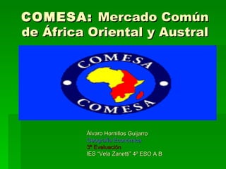 COMESA: Mercado Común
de África Oriental y Austral




         Álvaro Hornillos Guijarro
         Geografía Económica
         3ª Evaluación
         IES “Vela Zanetti” 4º ESO A B
 