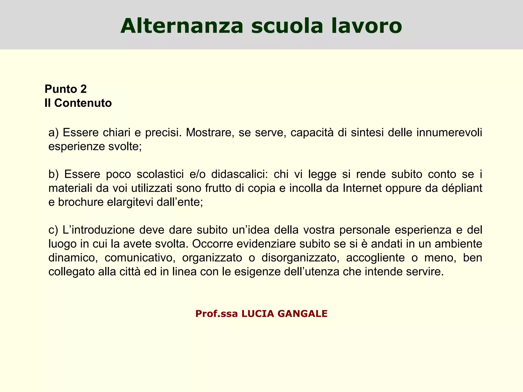 Come scrivere una relazione di stage efficace | PPT