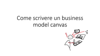 Come scrivere un business
model canvas
 