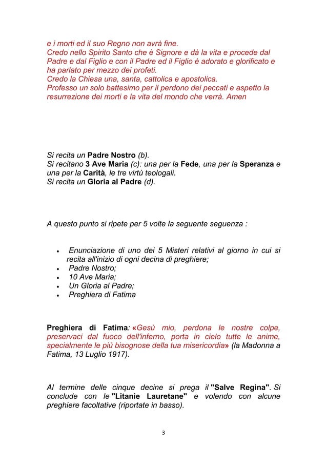Come Si Recita Il Rosario Di Padre Pio Come si recita il Santo Rosario | PDF