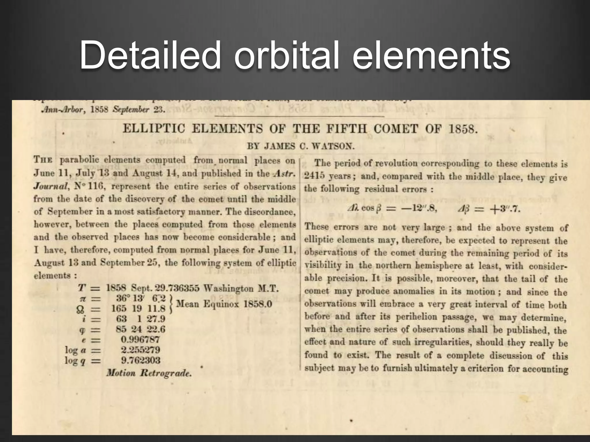 Detailed orbital elements

 