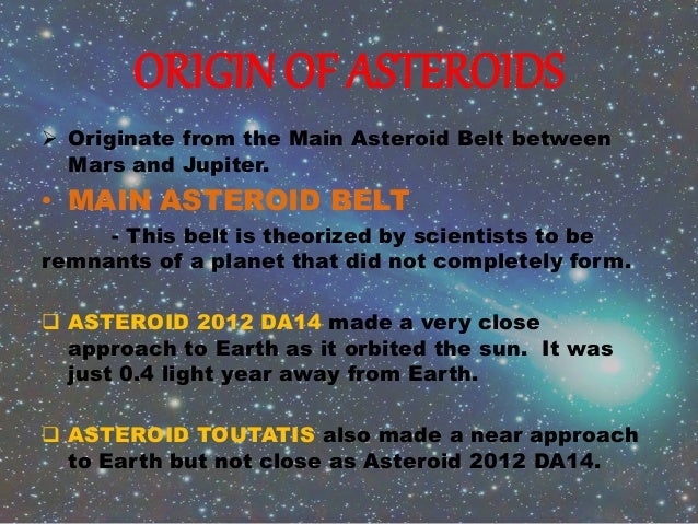 comets asteroids and meteors how did asteroids form