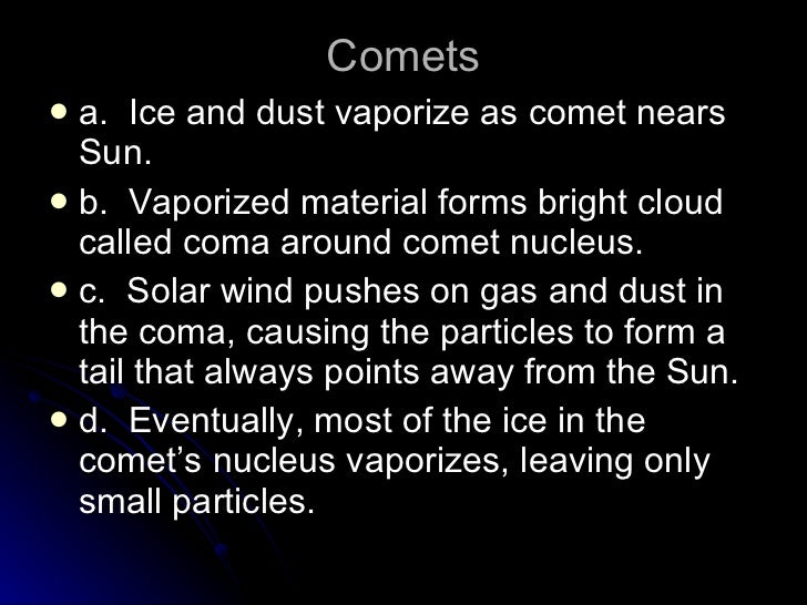 Comets, Asteriods, and Meteors