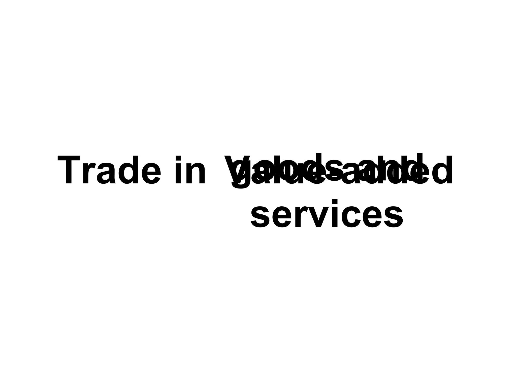 Value-addedTrade in goods and
services
 