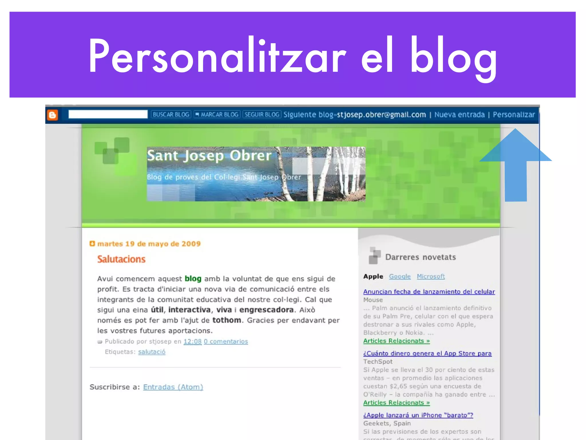 Personalitzar el blog 