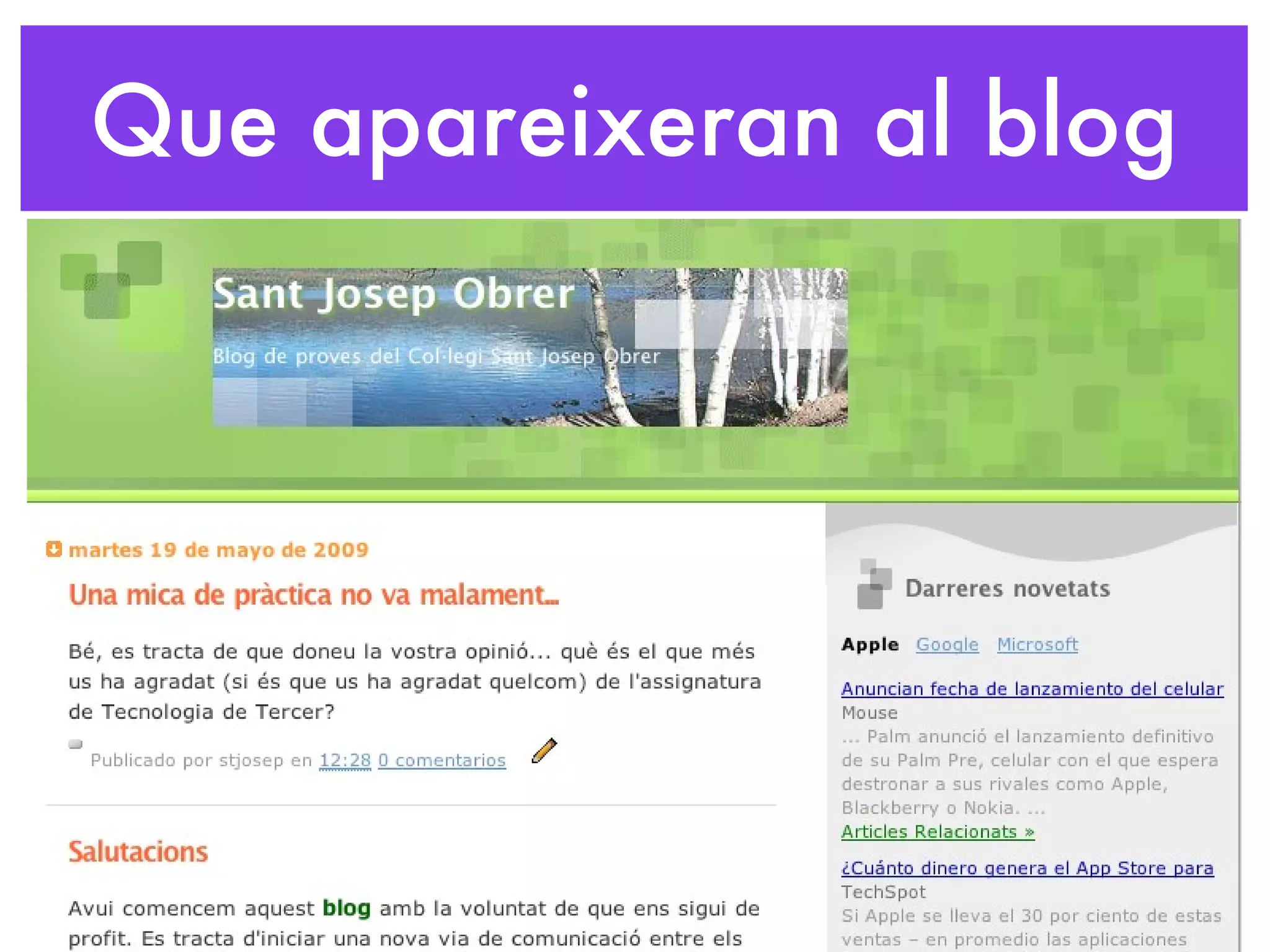 Que apareixeran al blog 