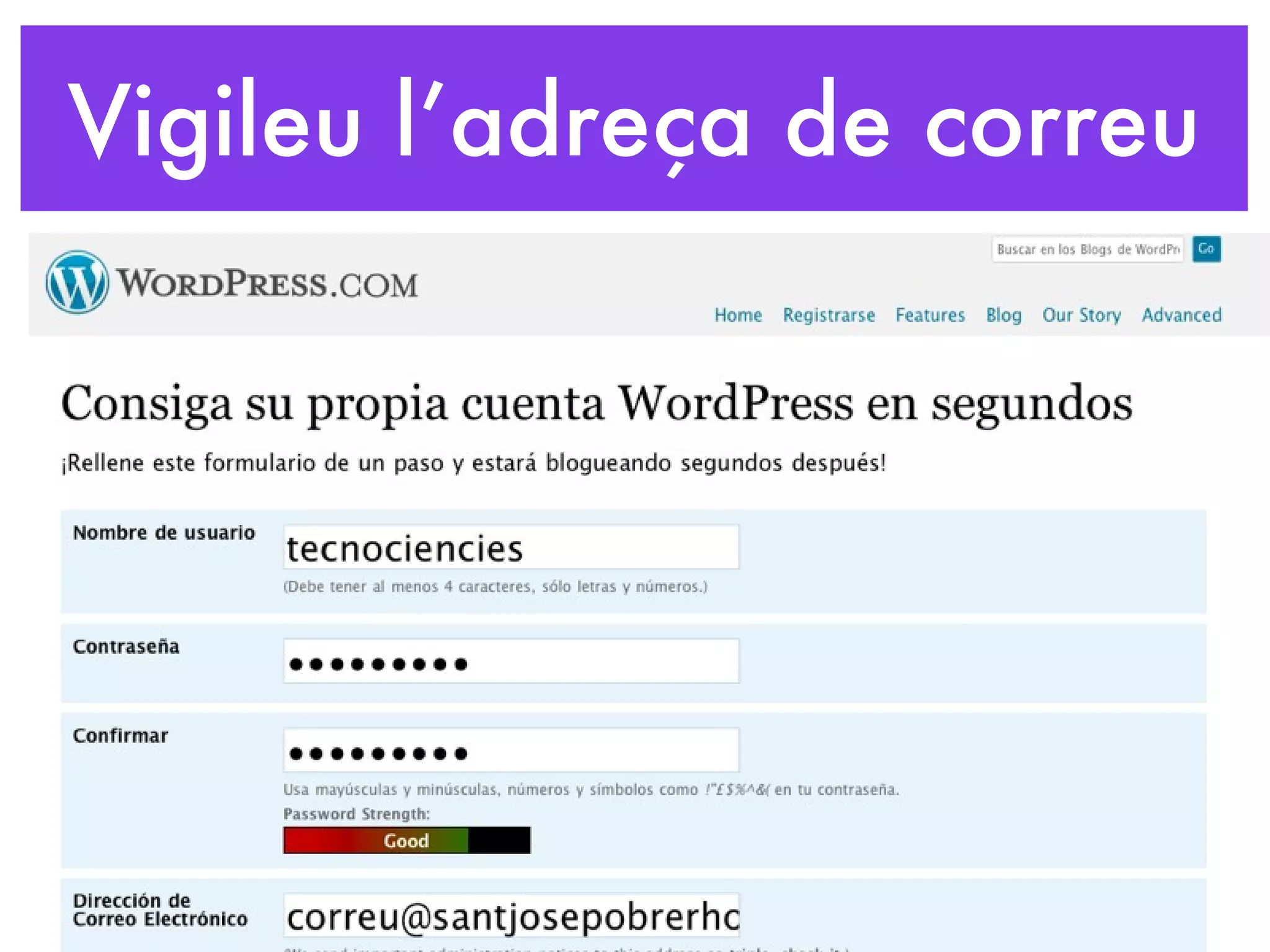 Vigileu l’adreça de correu 