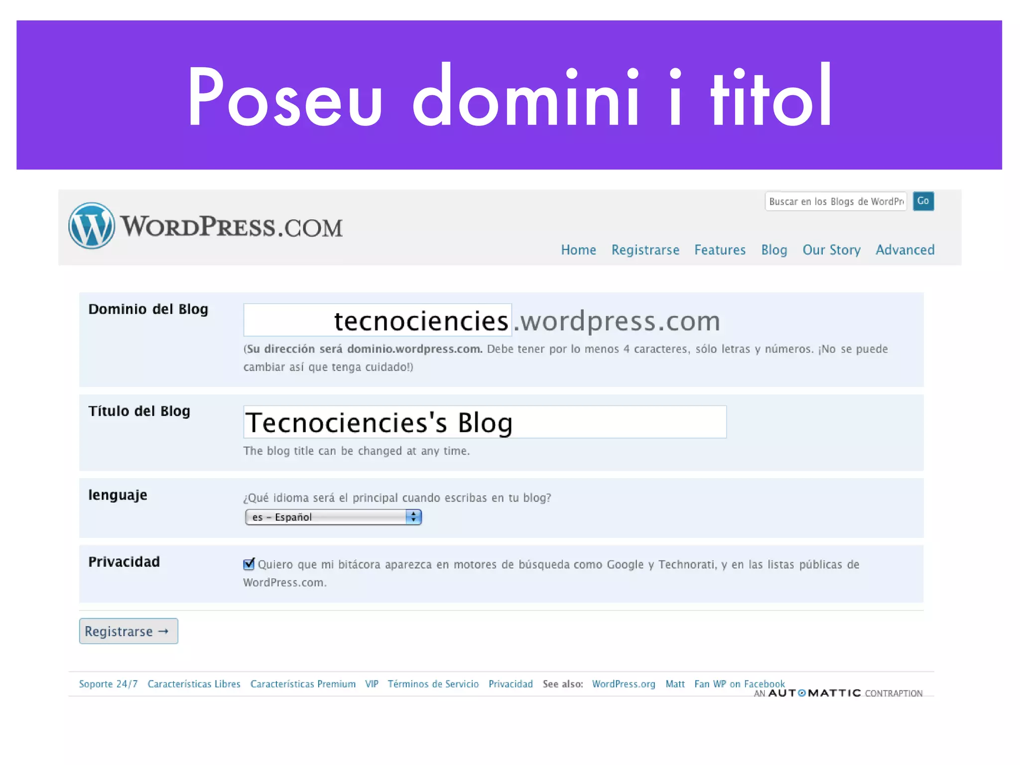 Poseu domini i titol 