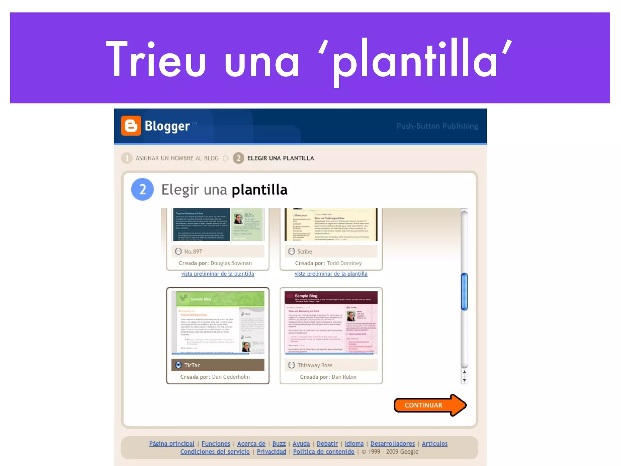 Trieu una ‘plantilla’ 